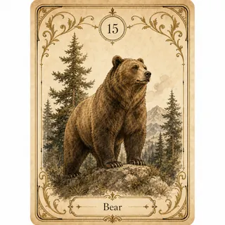 Bear Lenormand card illustration
