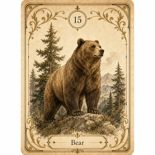 Bear Lenormand card illustration