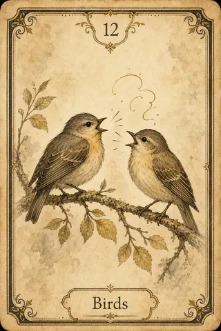 Birds Lenormand card illustration