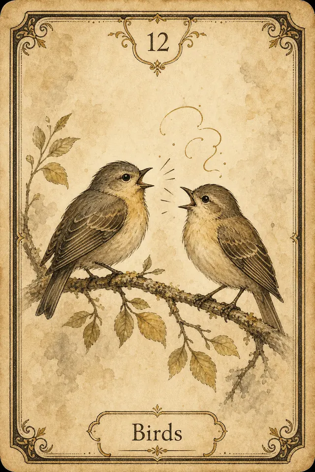 Birds Lenormand card illustration
