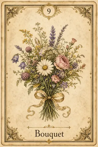 Bouquet Lenormand card illustration