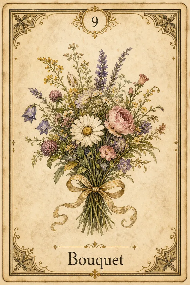 Bouquet Lenormand card illustration