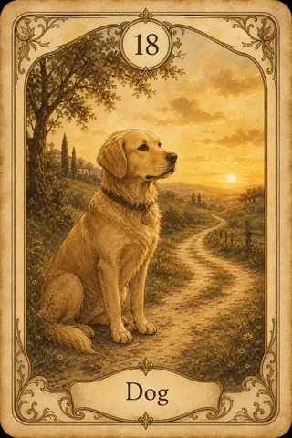Dog Lenormand card illustration