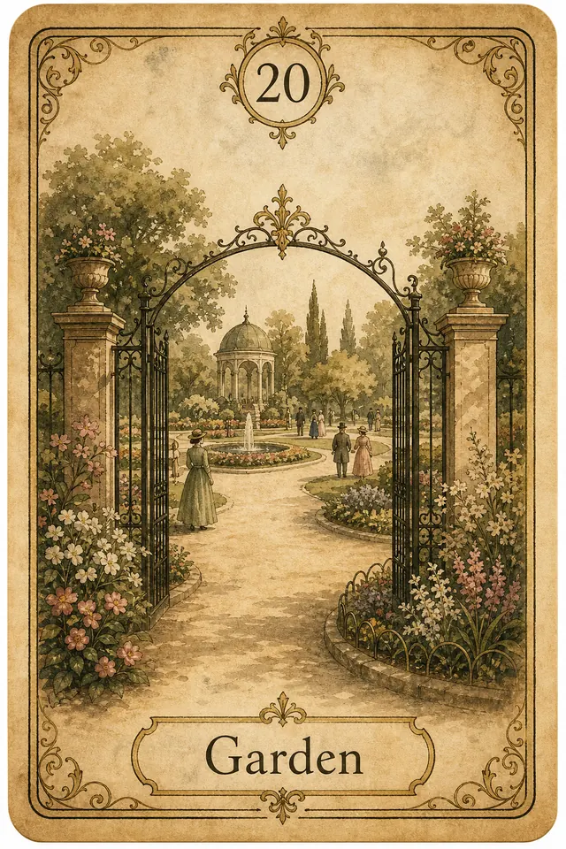 Garden Lenormand card illustration