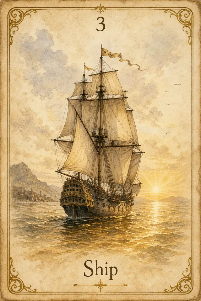 Ship Lenormand card illustration
