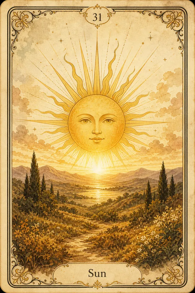 Sun Lenormand card illustration