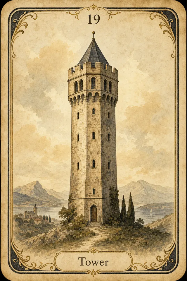 Tower Lenormand card illustration