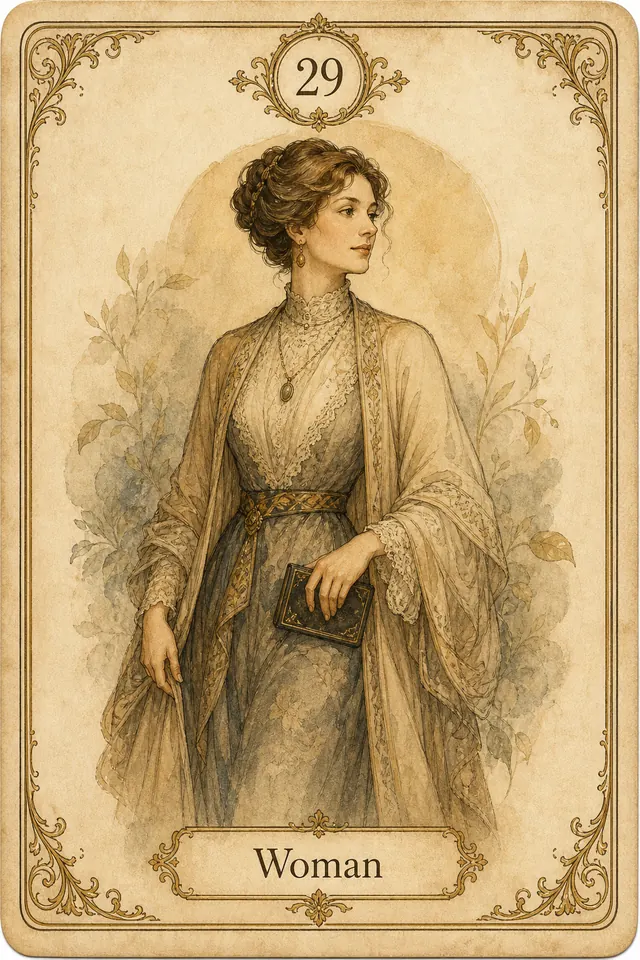 Woman Lenormand card illustration